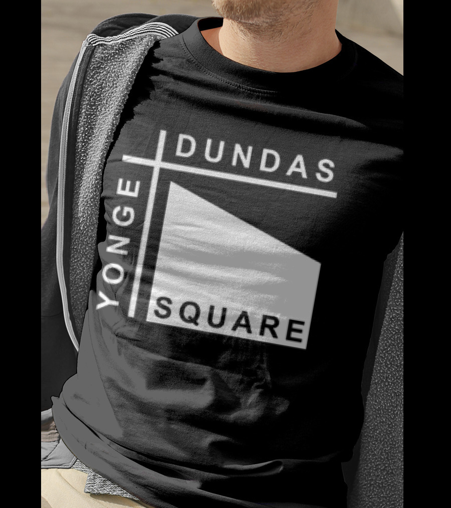 Yonge Dundas Square Toronto Landmark Icon Text T-Shirt