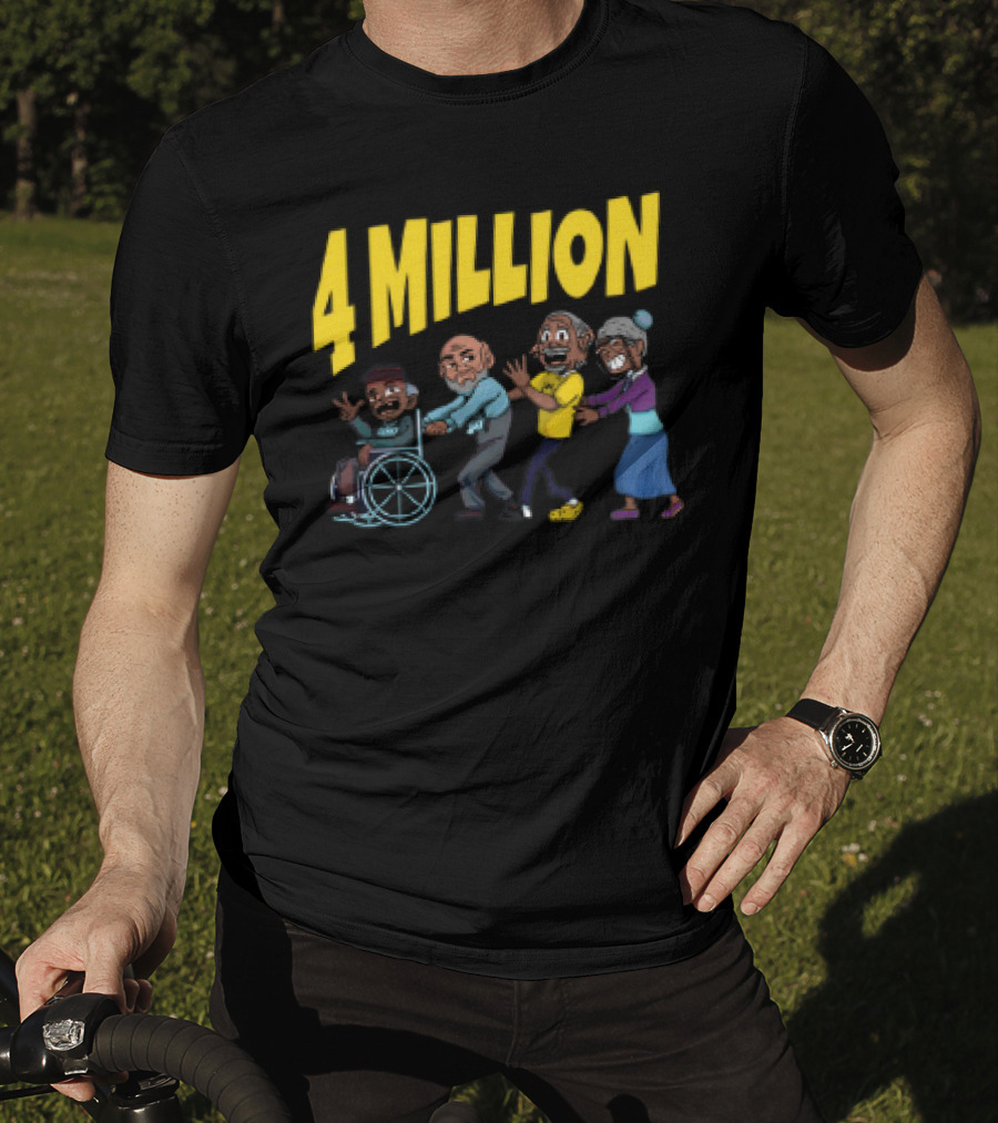 Daydrianharding 4 Million Subscribers Celebration With Group Cartoon Characters T-Shirt
