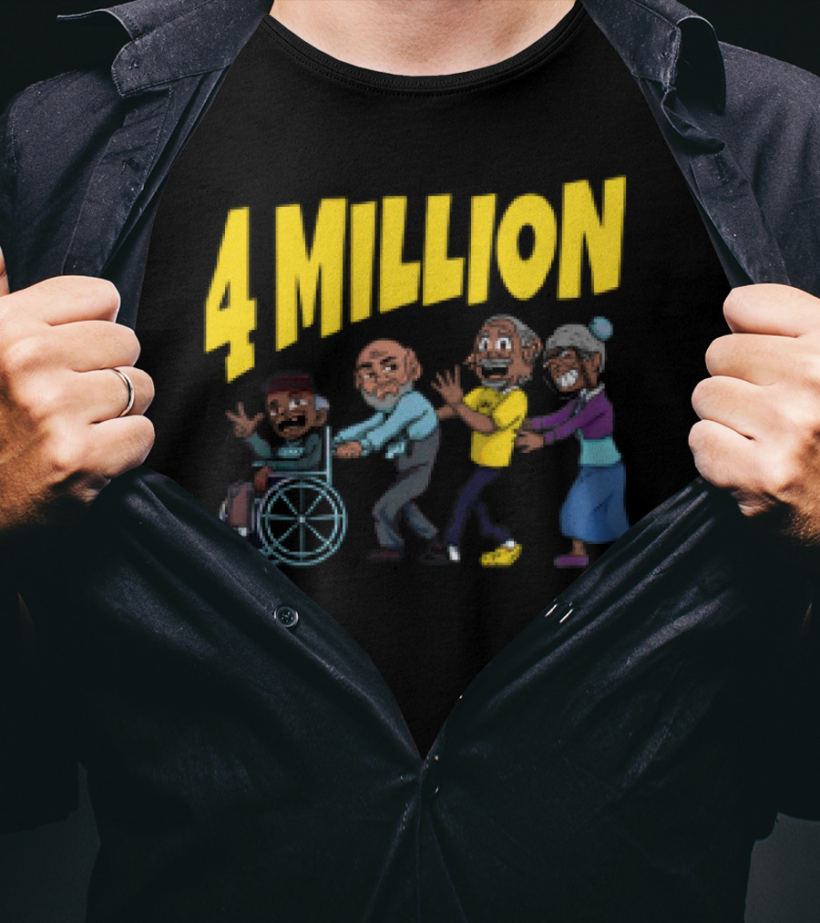 Daydrianharding 4 Million Subscribers Celebration With Group Cartoon Characters T-Shirt