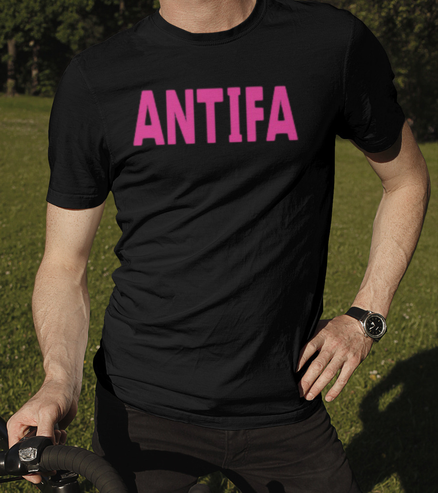 ANTIFA Bold Pink Text Carrie Milburn T-Shirt