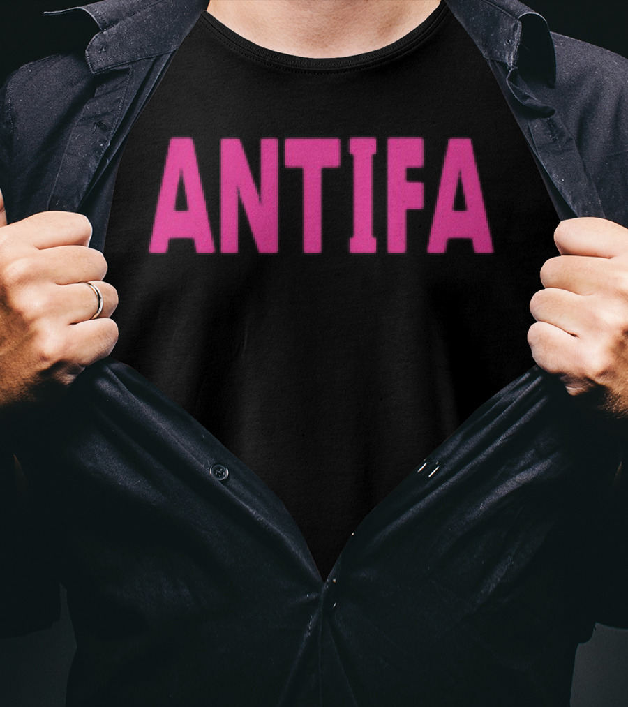 ANTIFA Bold Pink Text Carrie Milburn T-Shirt