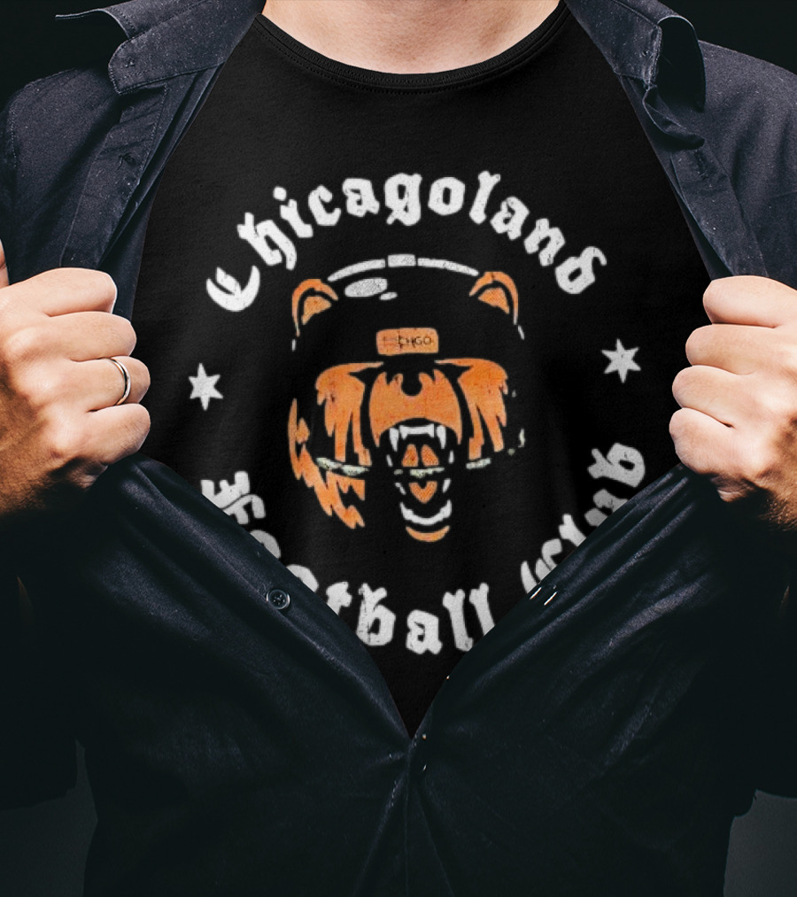 Chicagoland Football Club Bear Face Logo Vintage Style T-Shirt