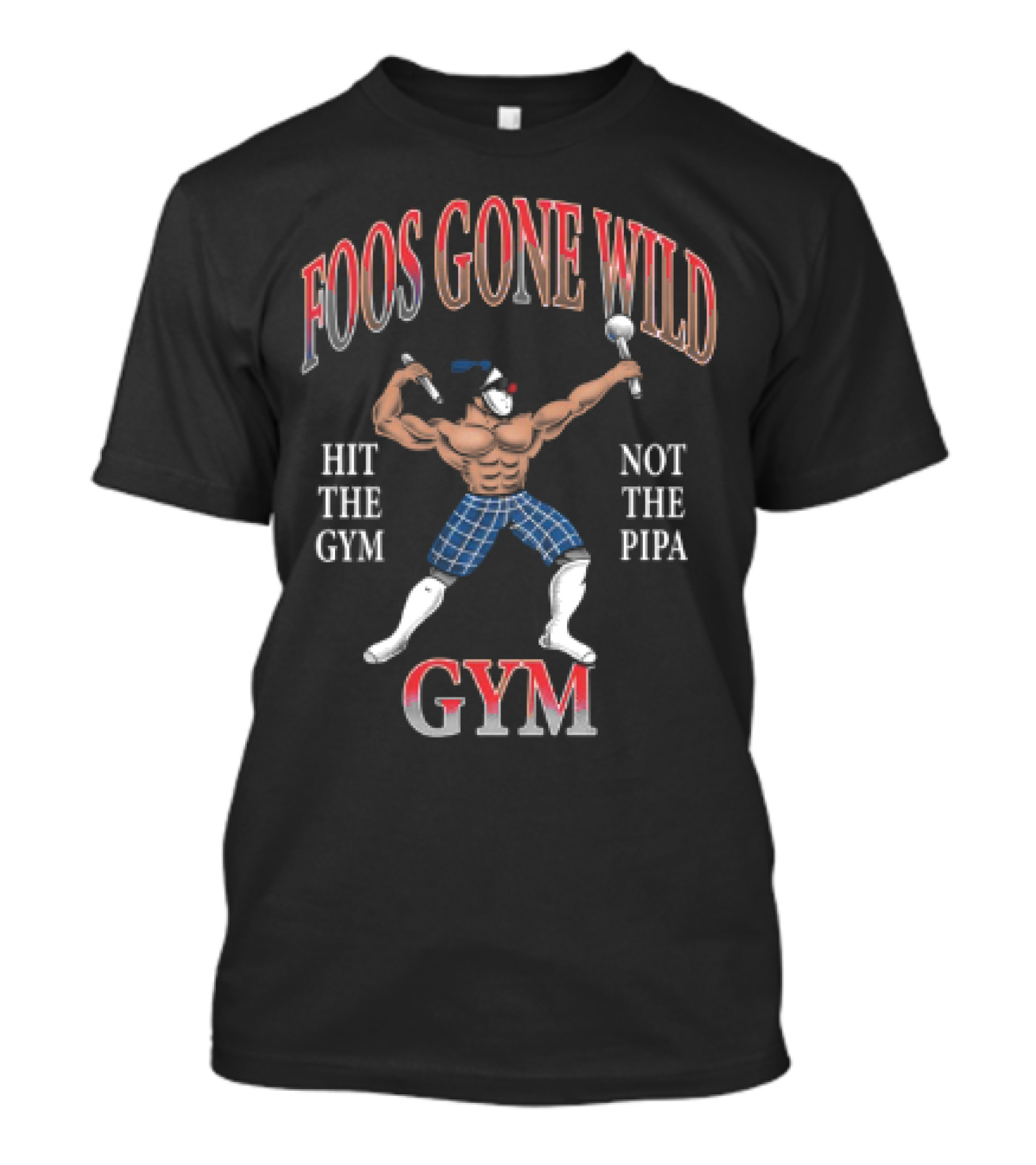 Foos Gone Wild Hit The Gym Not The Pipa Gym Bodybuilder Clown Motif T-Shirt