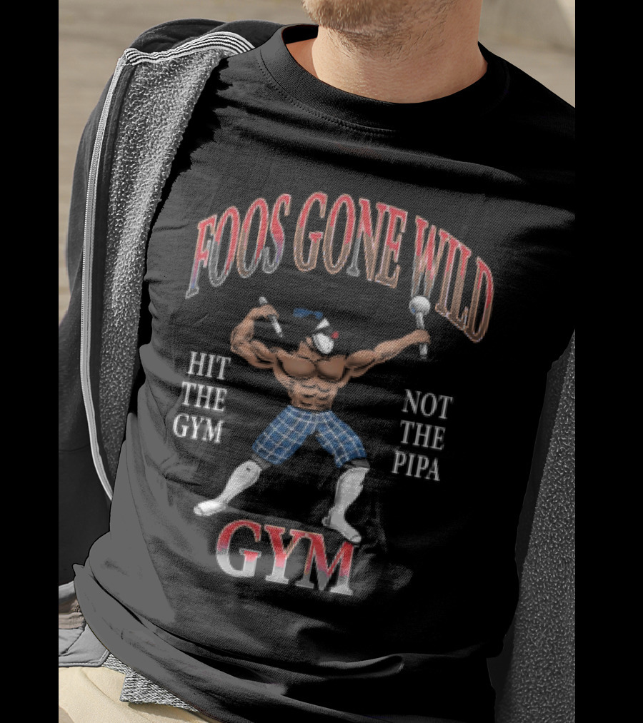 Foos Gone Wild Hit The Gym Not The Pipa Gym Bodybuilder Clown Motif T-Shirt