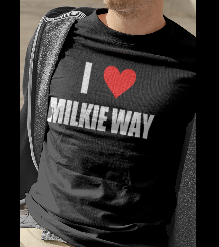 I Love Milkie Way Cute Cow Theme T-Shirt