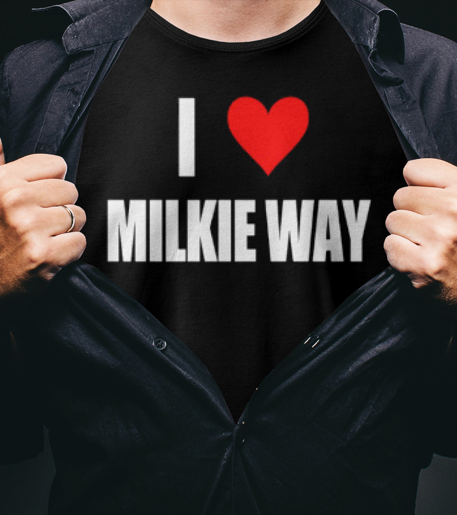 I Love Milkie Way Cute Cow Theme T-Shirt