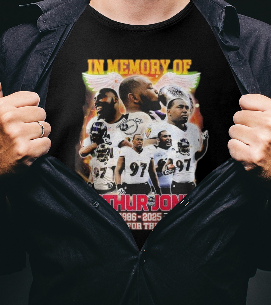In Memory Of Arthur Jones 1986-2025 Baltimore Ravens Thank You For The Memories Wings Signature T-Shirt