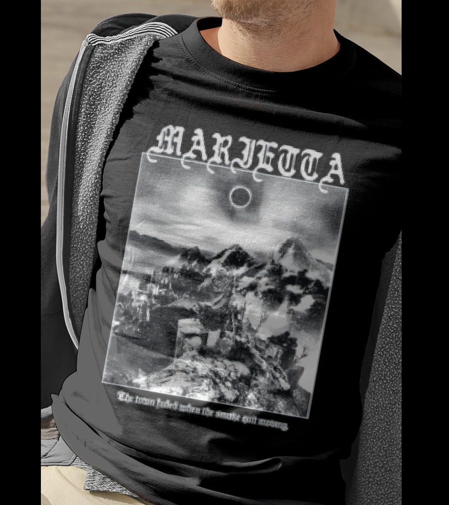 Marietta The Town Faded Eclipse Over Mountains And Town T-Shirt