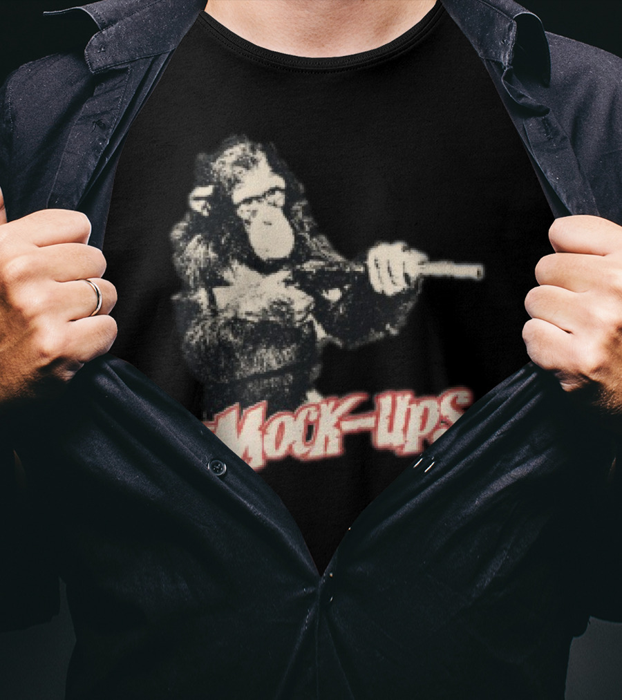 The Mock Ups Monkey Holding Toy Gun T-Shirt