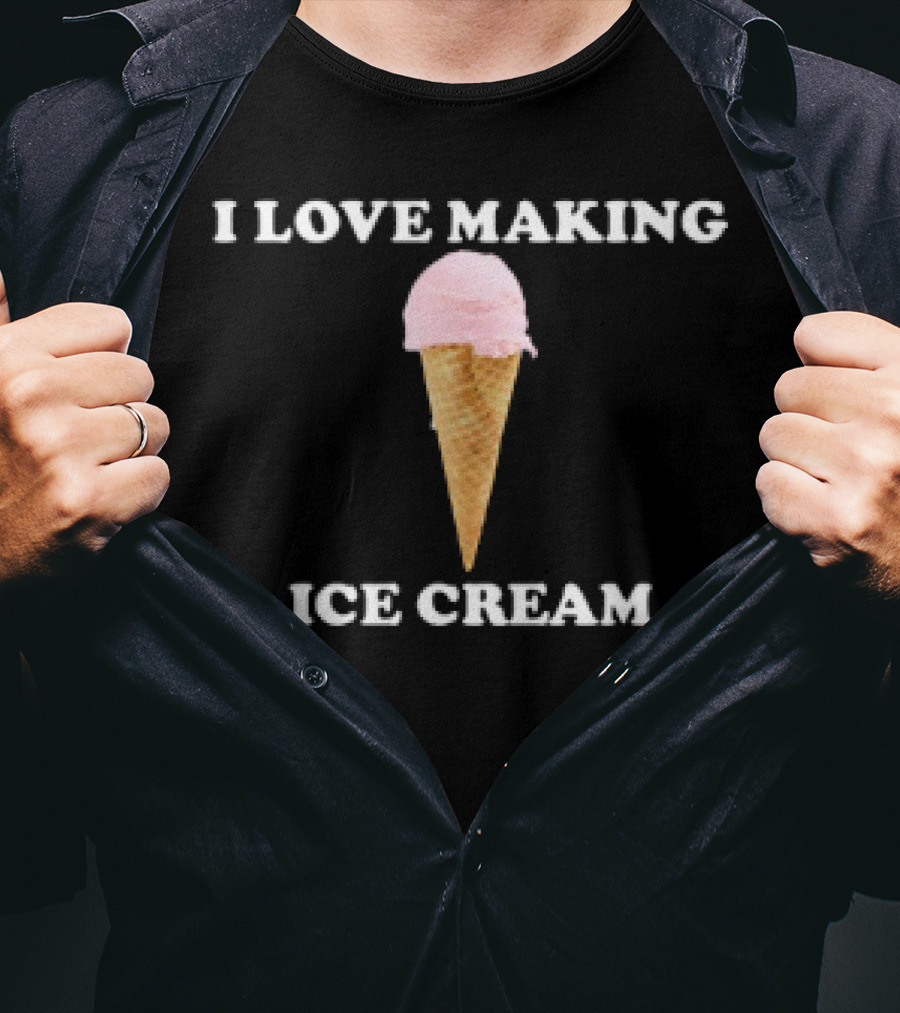 I Love Making Ice Cream Cone Lovers Delight Orbital Style T-Shirt