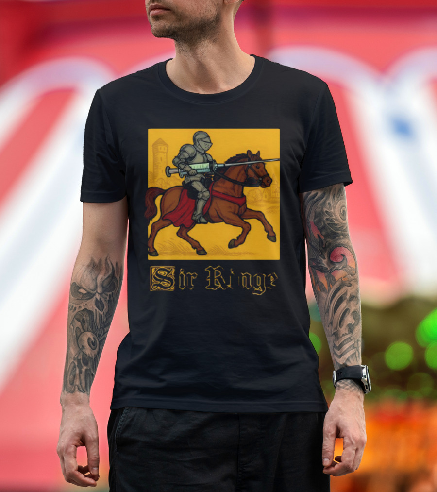 Orbital Sir Ringe Knight On Horse With Syringe Lance T-Shirt