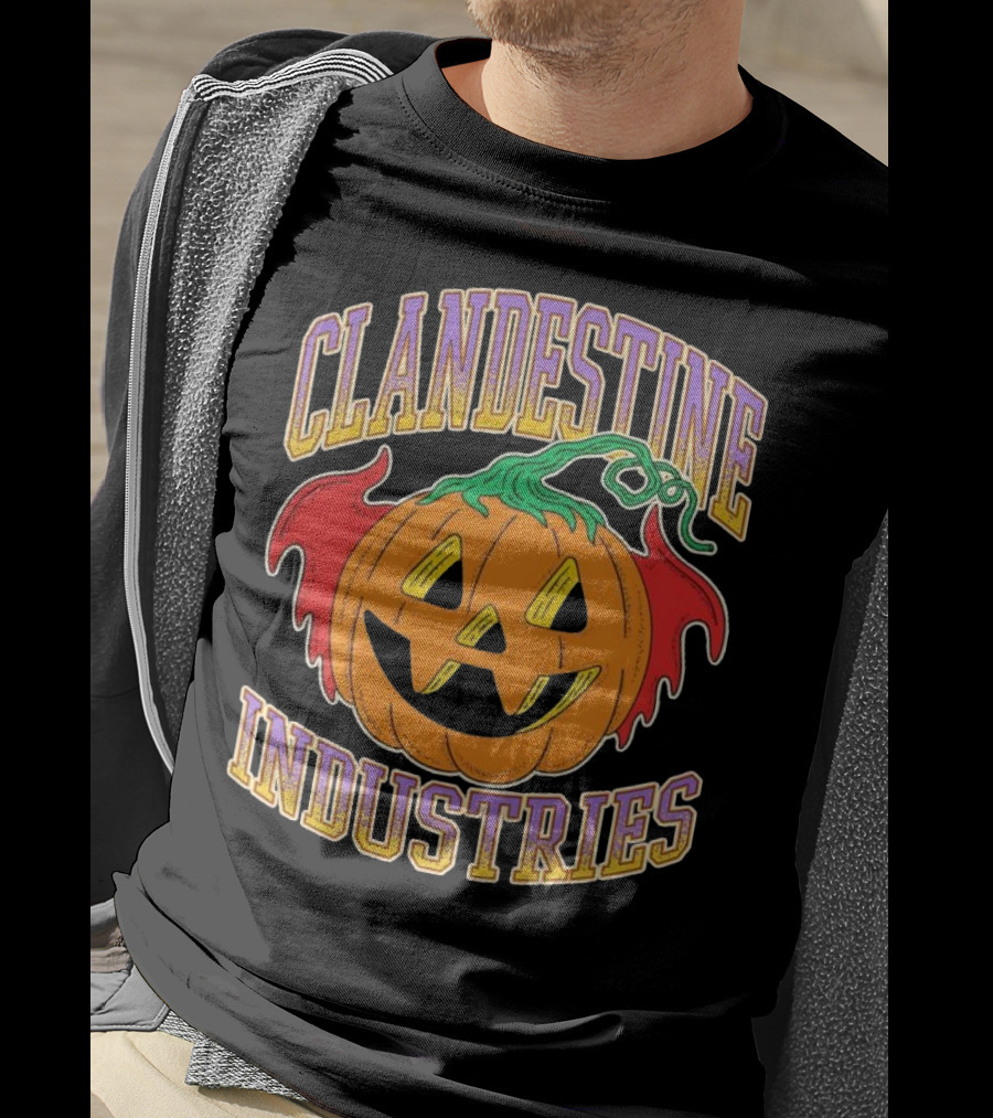 Clandestine Industries Halloween Bat Pumpkin T-Shirt