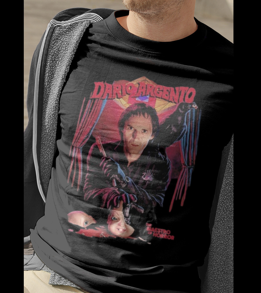 Dario Argento The Maestro Of Horror With Dark Raven And Creepy Doll Head T-Shirt