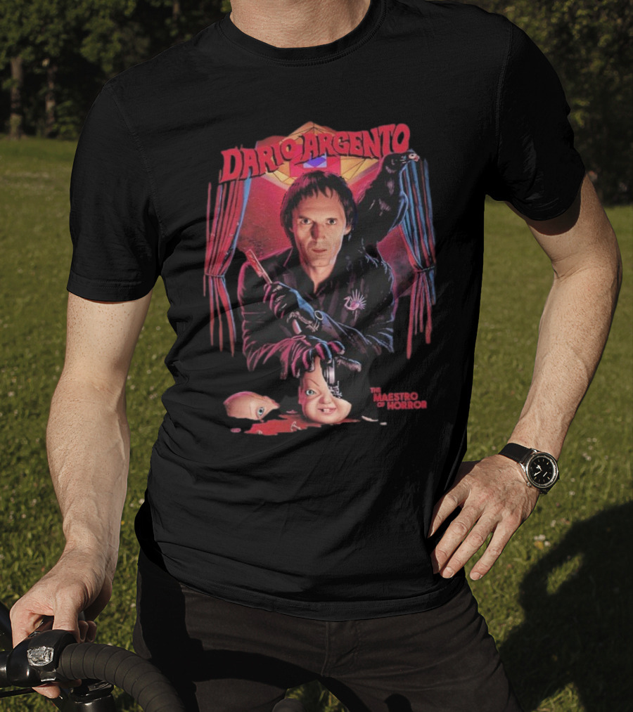 Dario Argento The Maestro Of Horror With Dark Raven And Creepy Doll Head T-Shirt