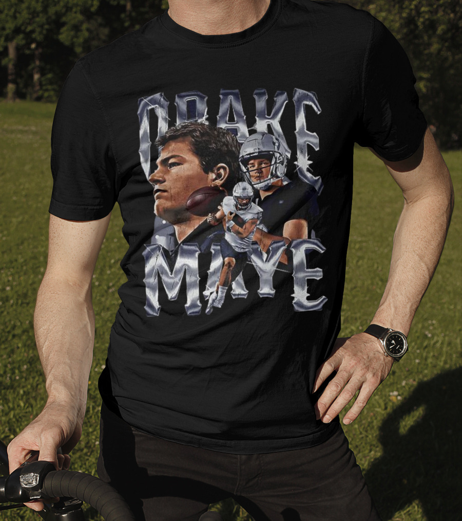 Drake Maye Football Player Vintage Bling Style T-Shirt