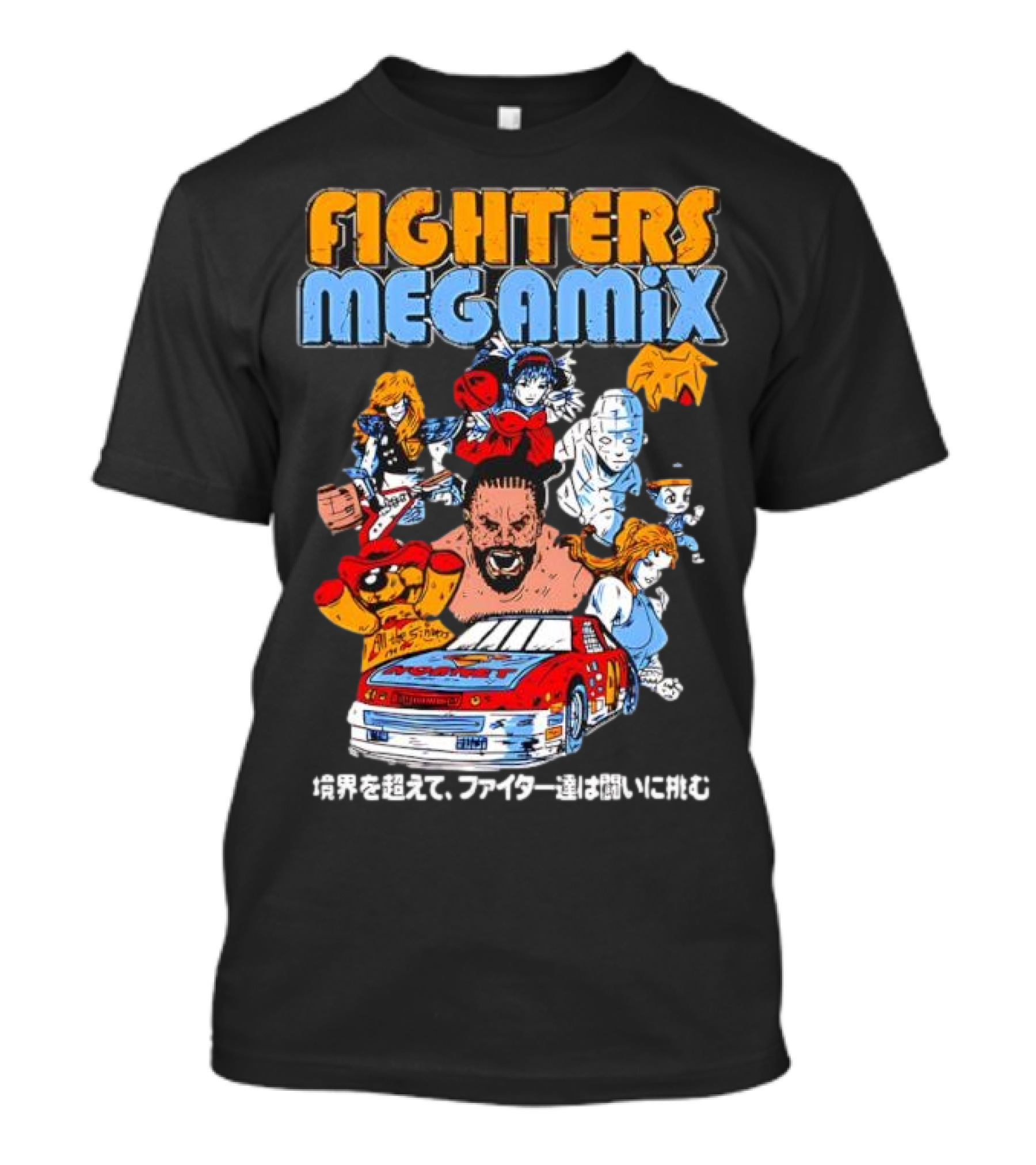 Fighters Megamix 1996 Video Game Classic Characters And Car Japan Edition T-Shirt