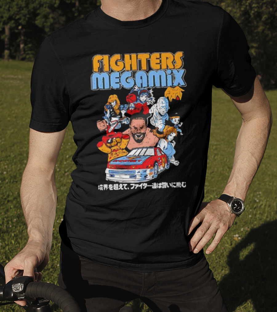 Fighters Megamix 1996 Video Game Classic Characters And Car Japan Edition T-Shirt