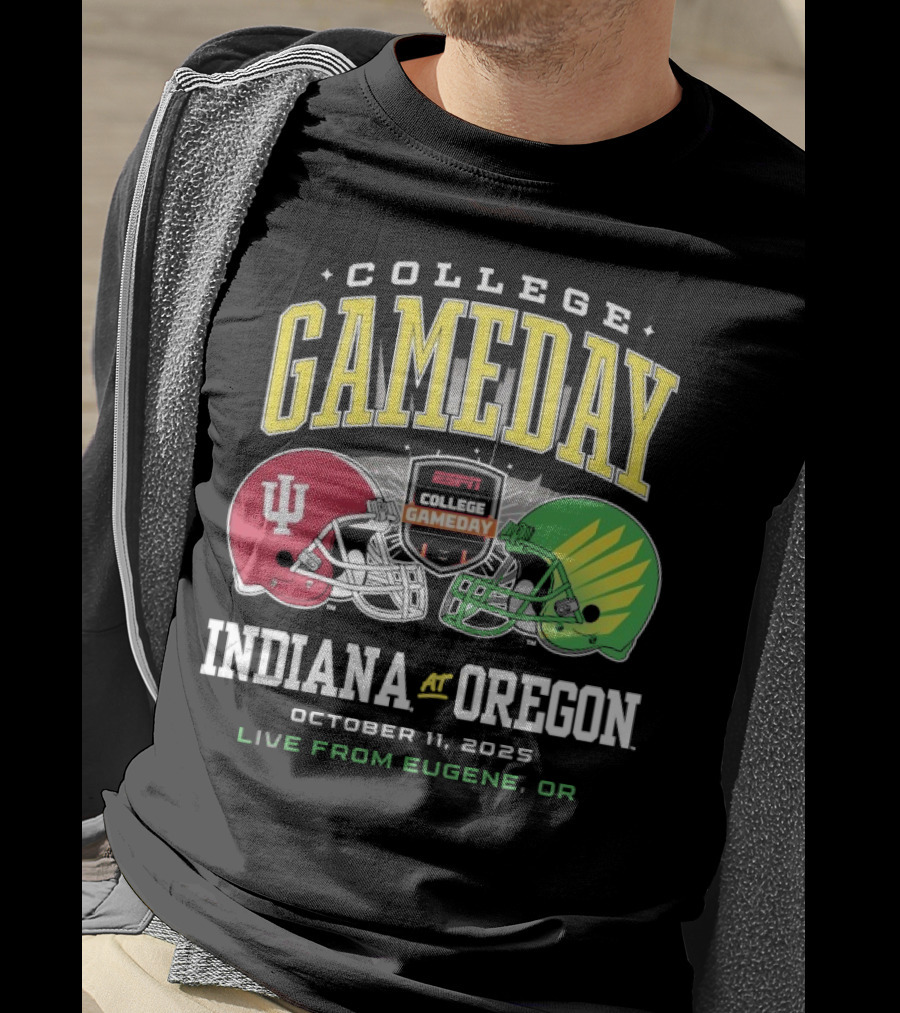 Indiana Hoosiers Vs Oregon Ducks College GameDay October 11 2025 Live From Eugene OR T-Shirt