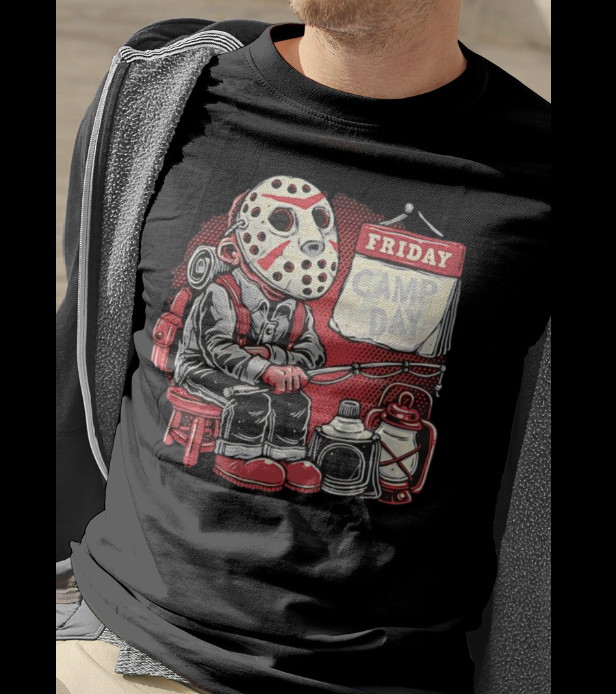 Friday Camp Day Jason Voorhees Camping Theme T-Shirt