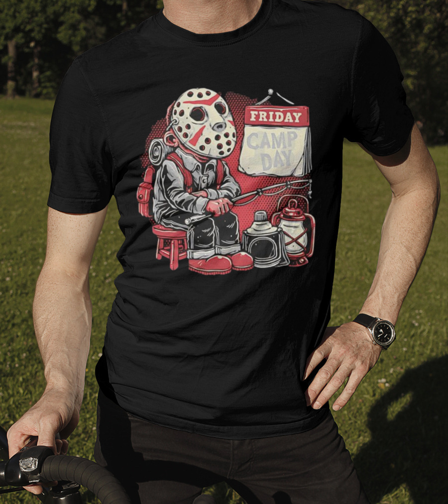 Friday Camp Day Jason Voorhees Camping Theme T-Shirt