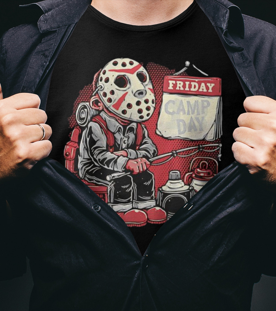 Friday Camp Day Jason Voorhees Camping Theme T-Shirt