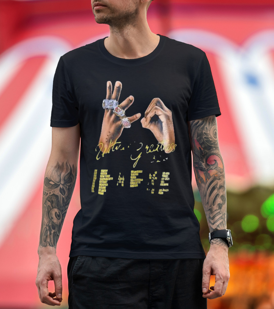 LeBron James Witness Greatness Rings Hands 23 GOAT Championship T-Shirt