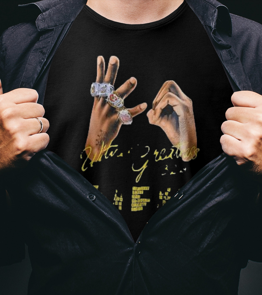 LeBron James Witness Greatness Rings Hands 23 GOAT Championship T-Shirt