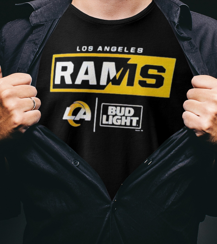 Los Angeles Rams Bud Light Collaboration NFL Sports Fans T-Shirt