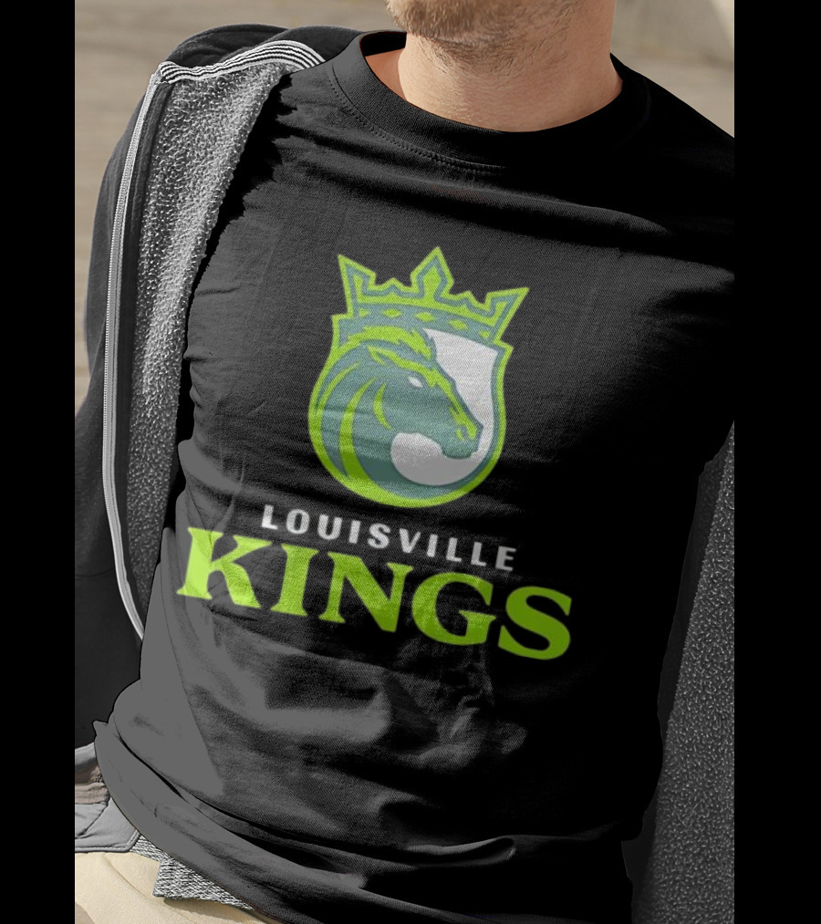 Louisville Kings Horse Emblem With Crown Branding T-Shirt
