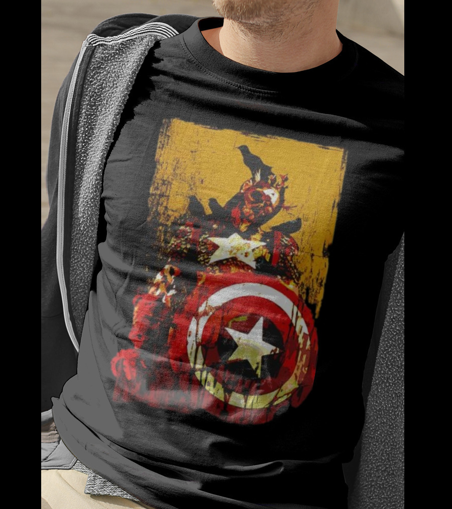 Marvel Zombies Captain America With Crows And Shield T-Shirt