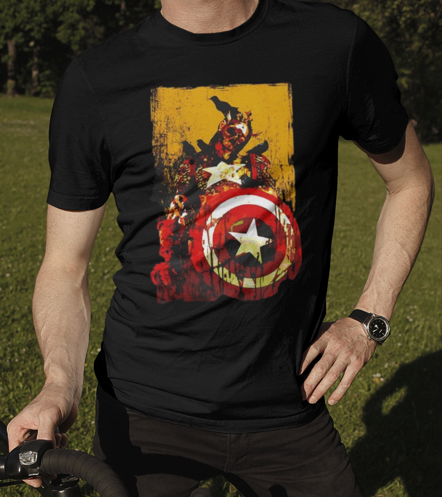 Marvel Zombies Captain America With Crows And Shield T-Shirt