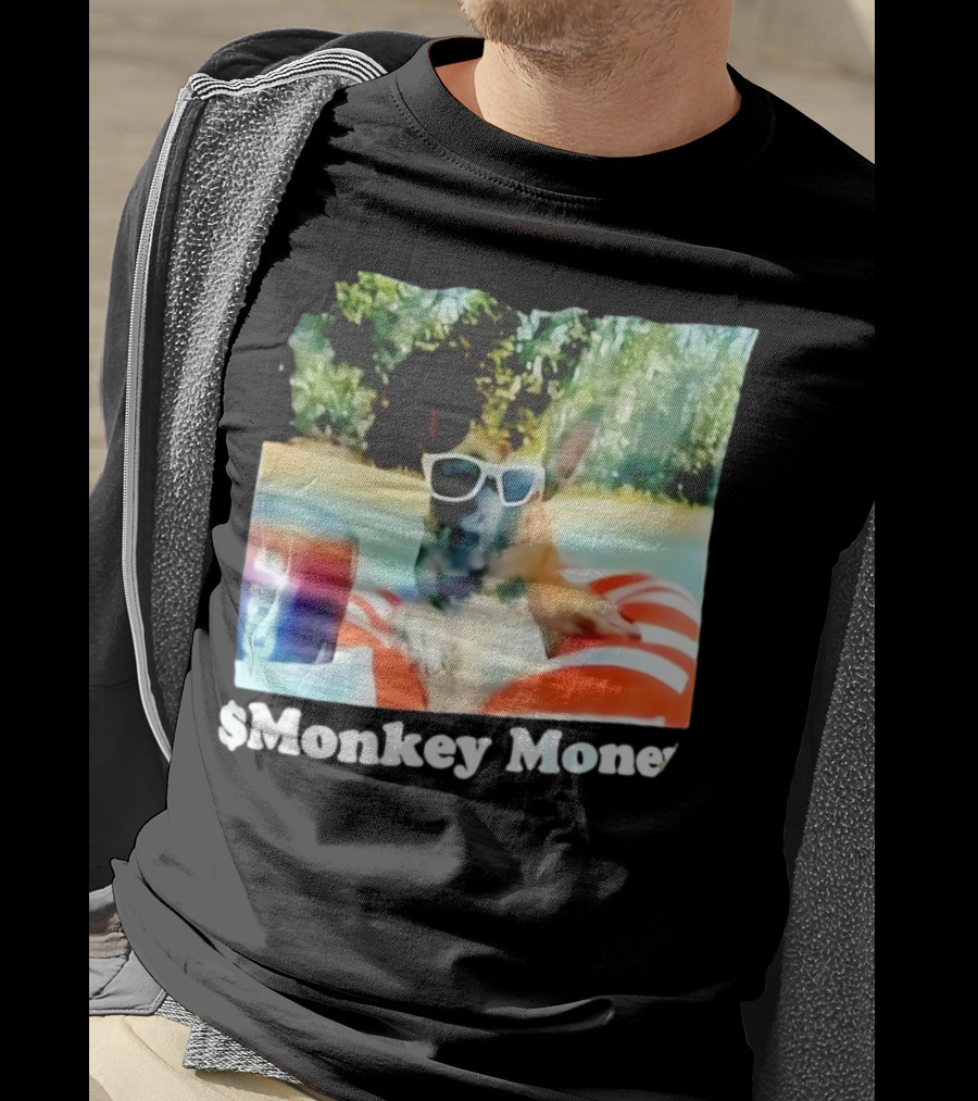 Monkey Money Dog German Shepherd Sunglasses Pool Float Chill T-Shirt