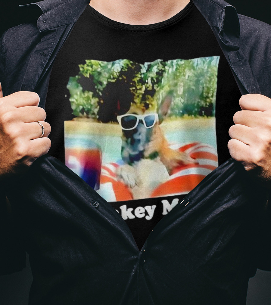 Monkey Money Dog German Shepherd Sunglasses Pool Float Chill T-Shirt