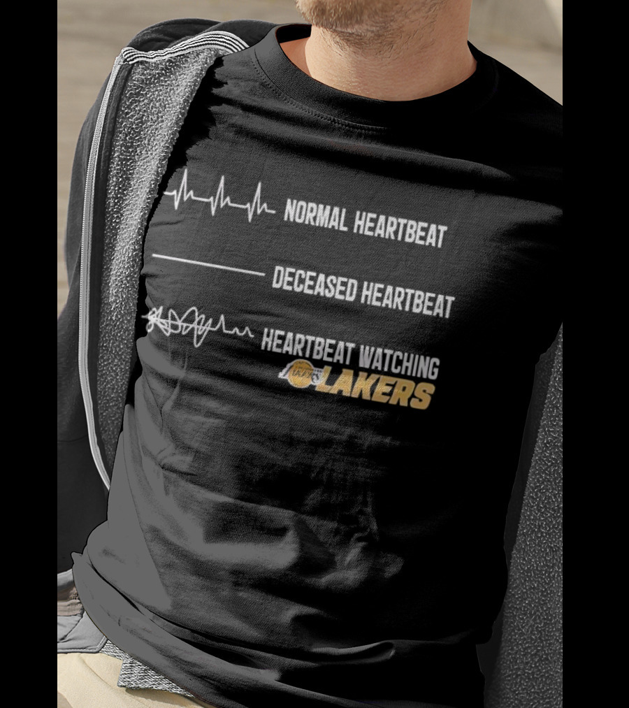 Normal Heartbeat Deceased Heartbeat Ing Lakers T-Shirt