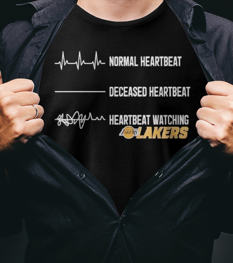 Normal Heartbeat Deceased Heartbeat Ing Lakers T-Shirt