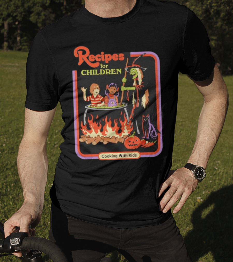 Recipes For Children Cooking With Kids Halloween Witch Cauldron Fire T-Shirt