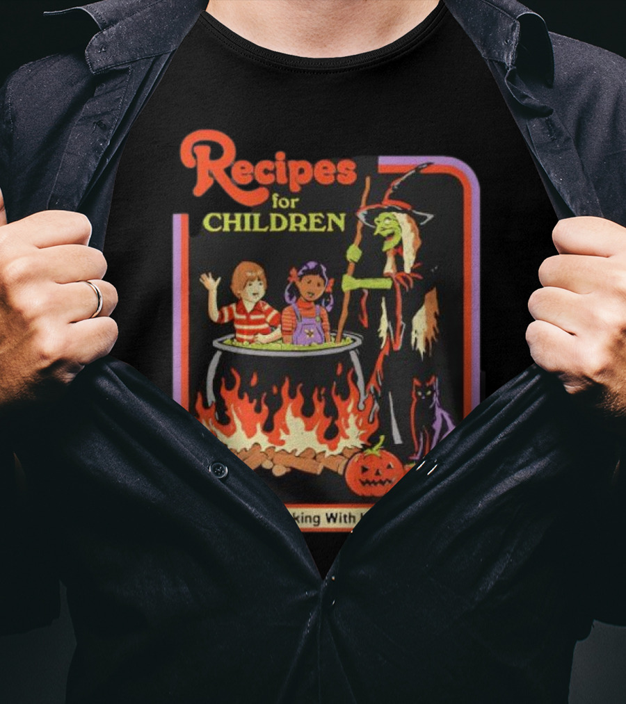 Recipes For Children Cooking With Kids Halloween Witch Cauldron Fire T-Shirt