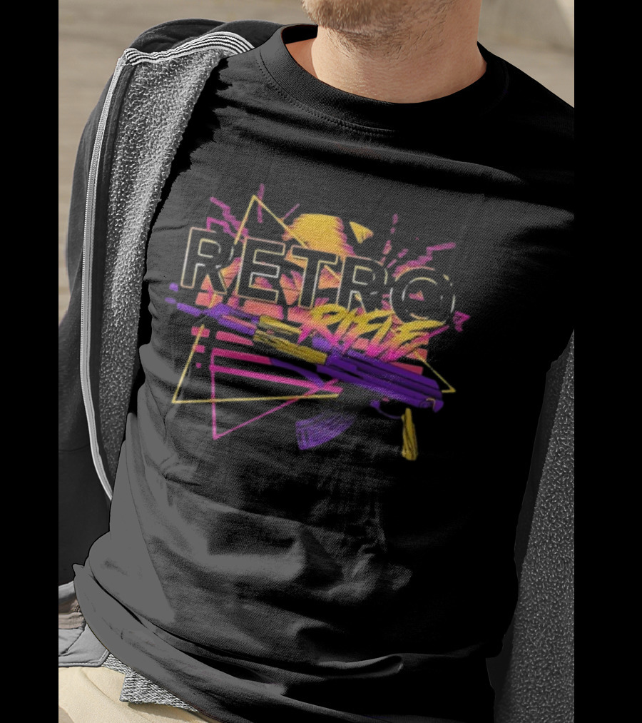 Retro Rifle Graffiti AK-47 Neon Aesthetic T-Shirt