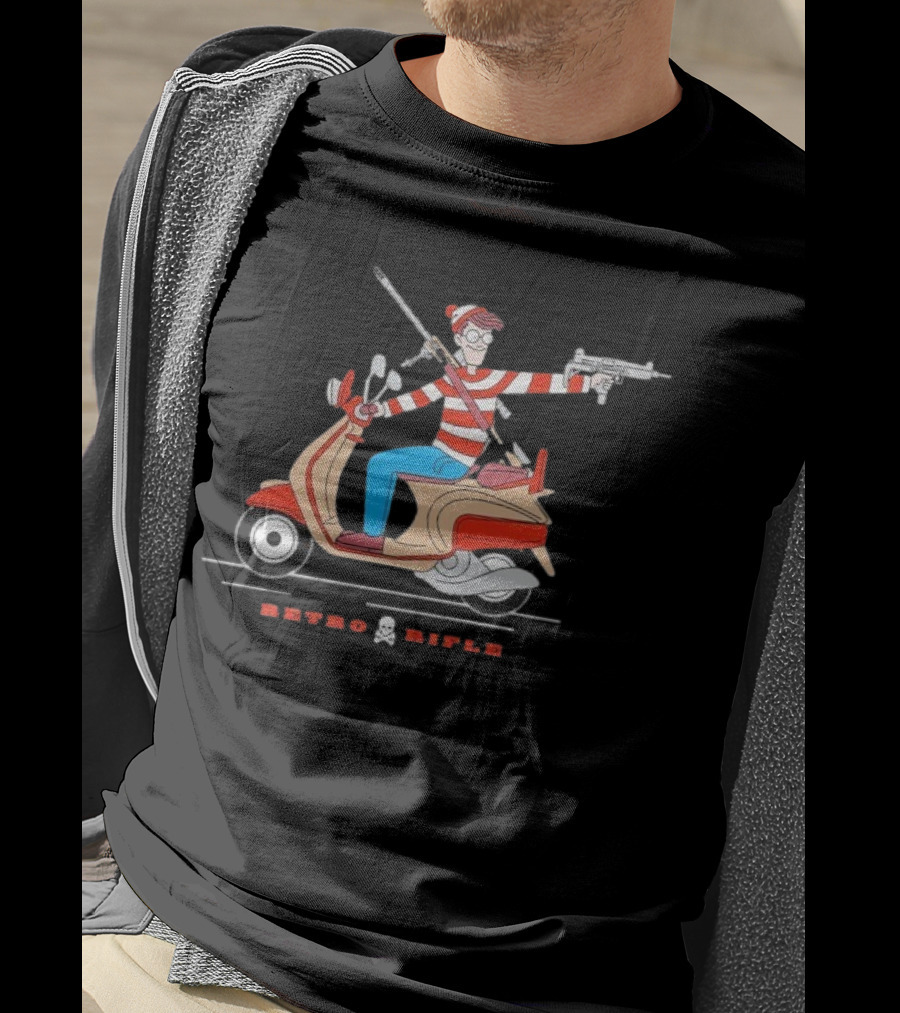 Retro Rifle Waldo Scooter Adventure T-Shirt