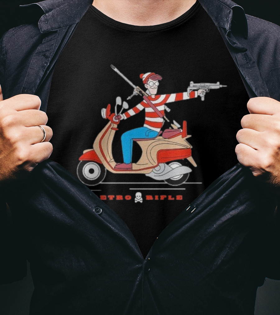 Retro Rifle Waldo Scooter Adventure T-Shirt