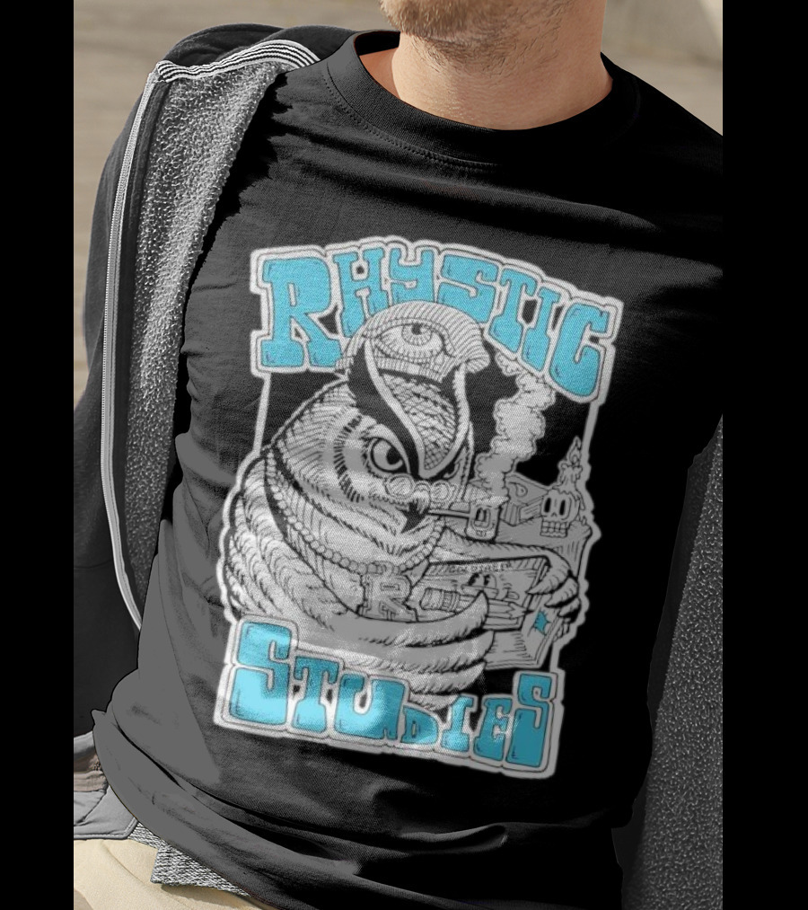 Rhystic Studies Owl Smoking Pipe Reading Book Goldsaber Collaboration T-Shirt