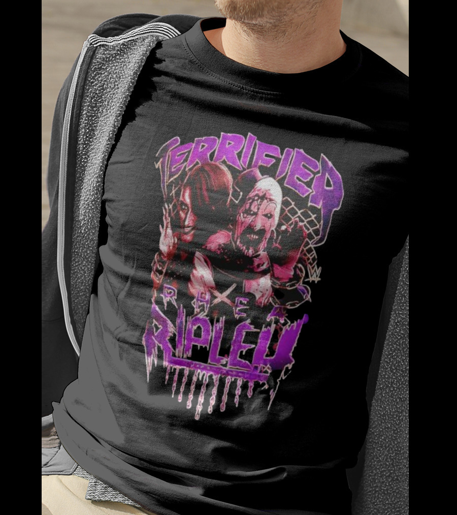 Terrifier Rhea Ripley WWE Crossover Superstar Art Clown Graphic T-Shirt