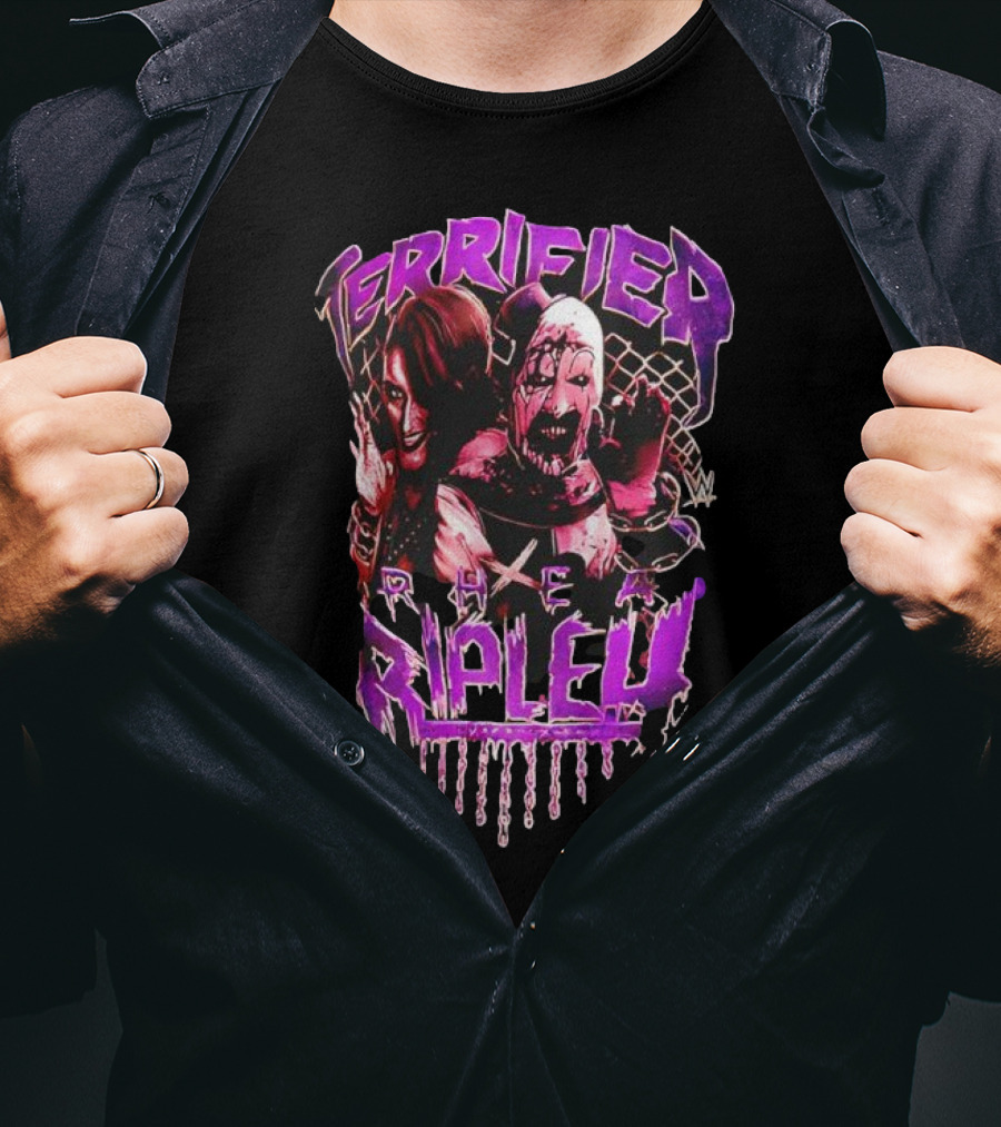 Terrifier Rhea Ripley WWE Crossover Superstar Art Clown Graphic T-Shirt