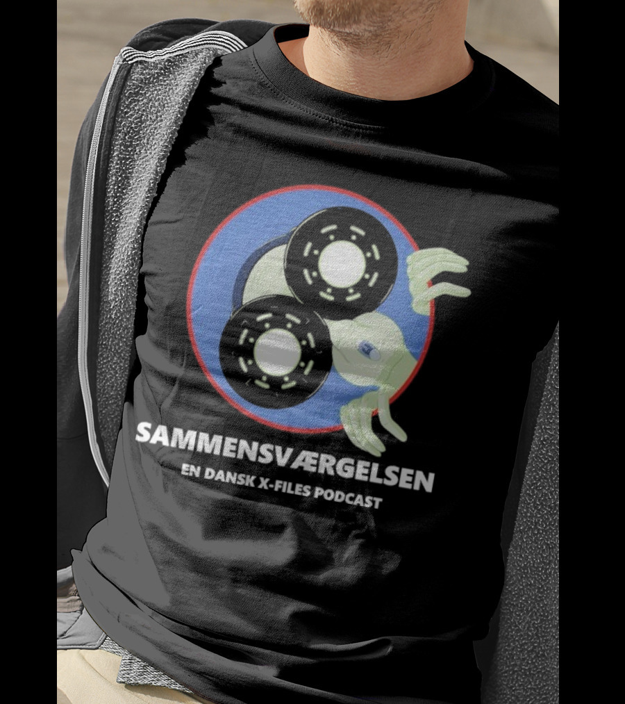 Sammensværgelsen En Dansk X Files Podcast Alien Wheel Design T-Shirt