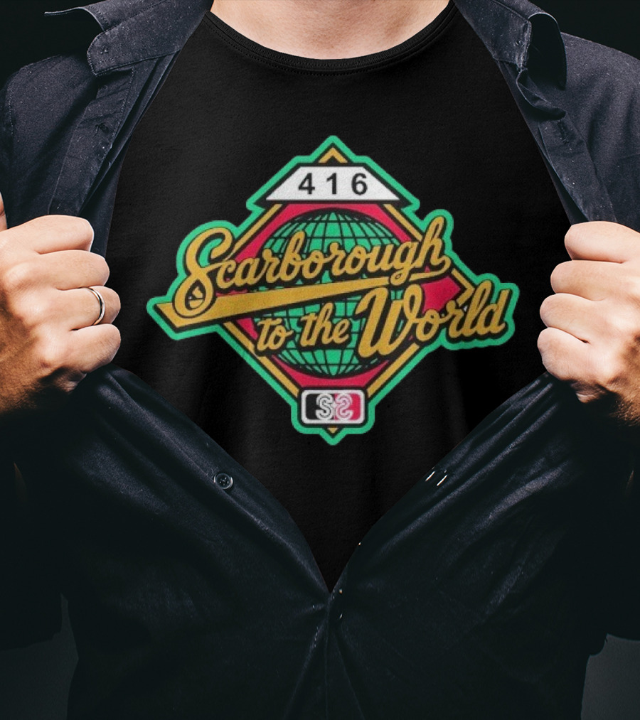 Scarborough To The World 416 Retro Globe Emblem T-Shirt