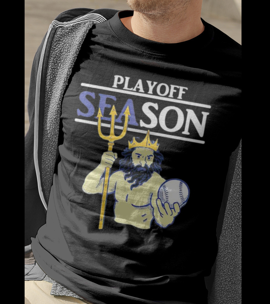 Seattle Mariners Playoff Season Poseidon Baseball Trident T-Shirt