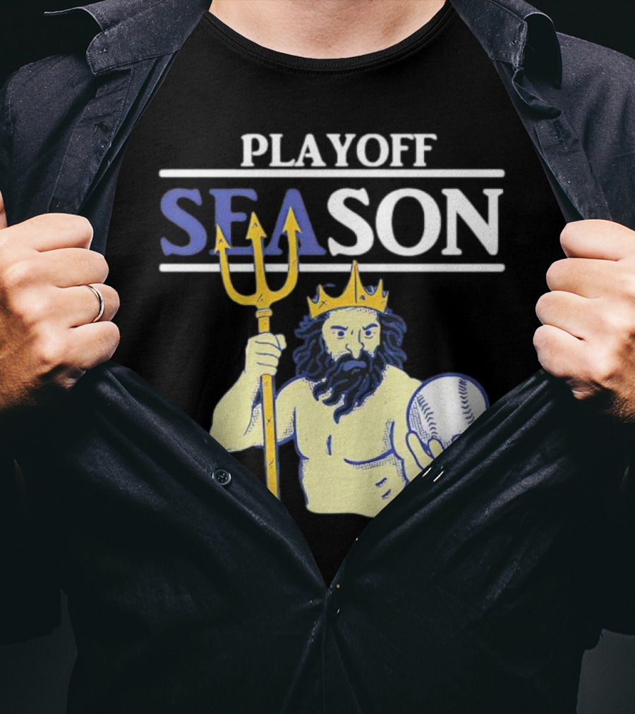 Seattle Mariners Playoff Season Poseidon Baseball Trident T-Shirt