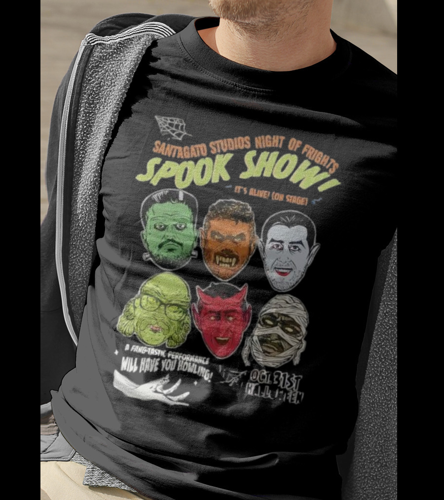 Santagato Studios Night Of Frights Spook Show Monster Mash Live On Stage T-Shirt
