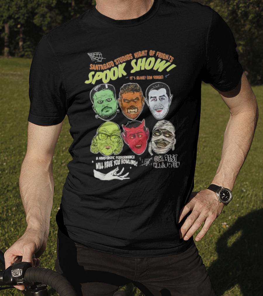 Santagato Studios Night Of Frights Spook Show Monster Mash Live On Stage T-Shirt