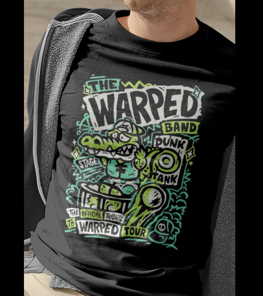 The Warped Band Dunk Tank Warped Tour Crocodile Cartoon T-Shirt